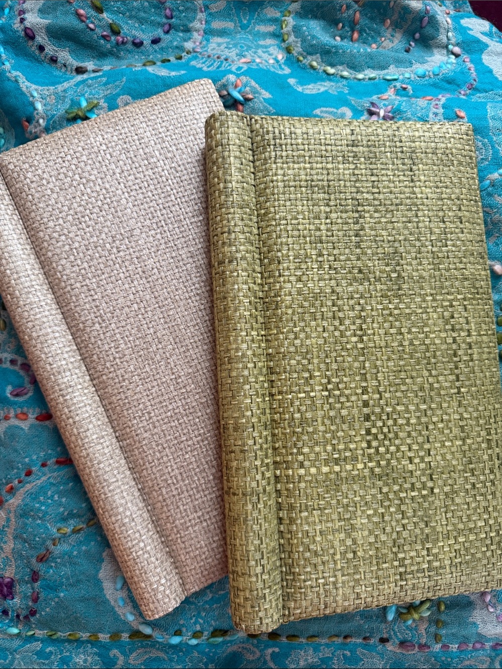 VTG MCM Neutral Beige and Olive Green Photo Albums (2)